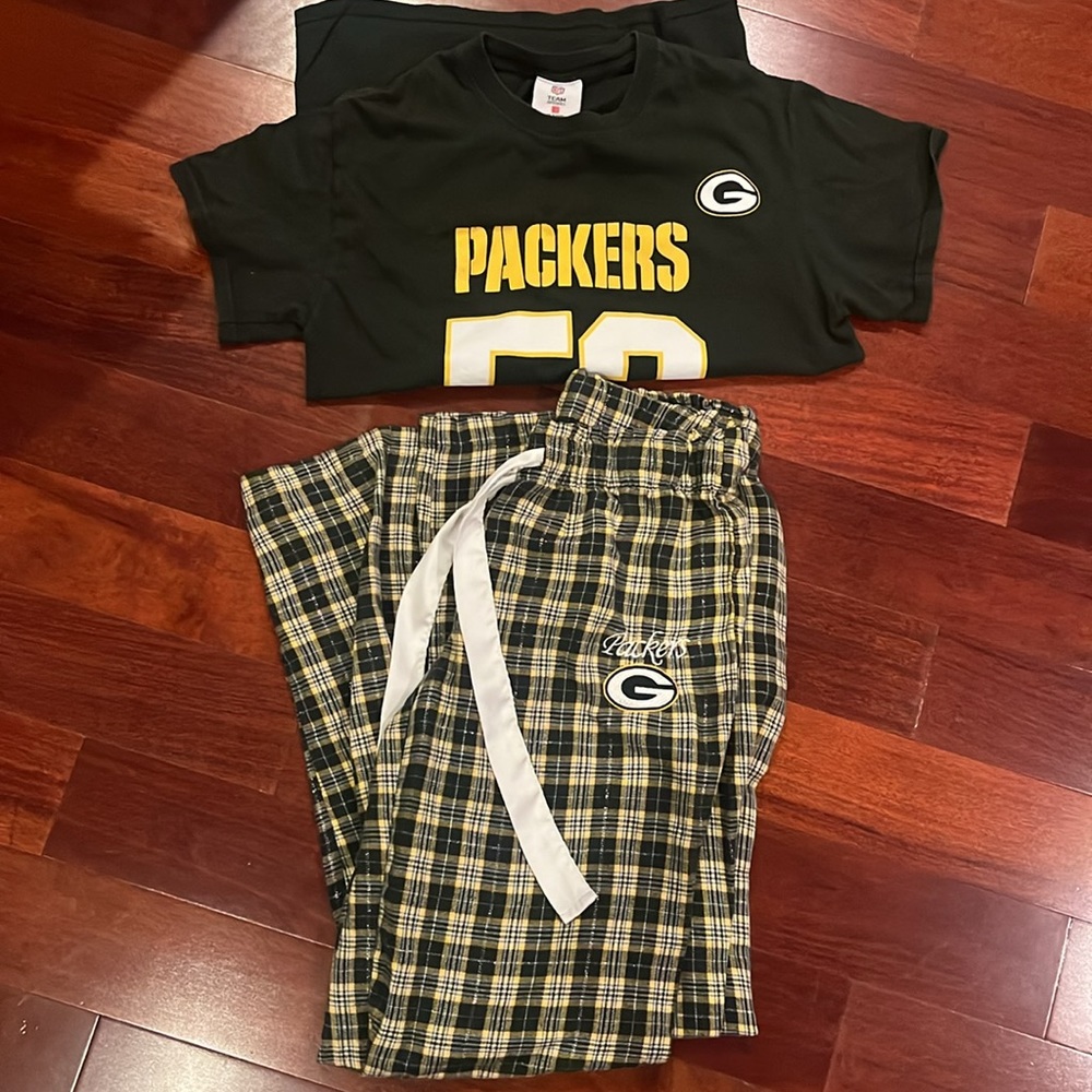 Official NFL tee shirt women’s Green Bay packers Matthews football plus pj pants